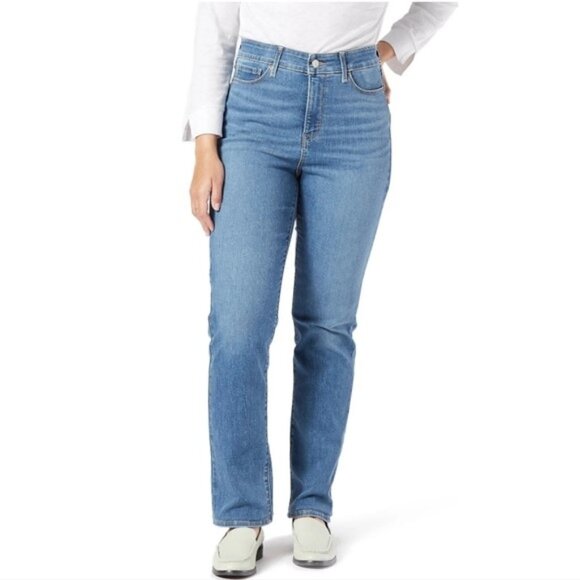 Levi Strauss Signature Shaping High Rise Straight Jeans - Picture 1 of 16